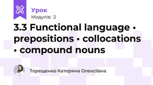 3.3 Functional language • prepositions • collocations • compound nouns