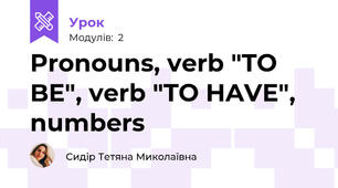Pronouns, verb "TO BE", verb "TO HAVE", numbers