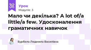 Мало чи декілька? A lot of/a little/a few. Удосконалення граматичних навичок