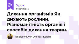 Дихання організмів Як дихають рослини. Різноманітність органів і способів дихання тварин.