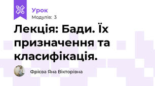 Лекція: Бади. Їх призначення та класифікація.