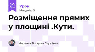 Розміщення прямих у площині .Кути.
