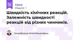 Швидкість хімічних реакцій. Залежність швидкості реакцій від різних чинників.