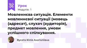 Мовленнєва ситуація. Елементи мовленнєвої ситуації (мовець (адресат), слухач (аудиторія), предмет мовлення, умови успішного спілкування.