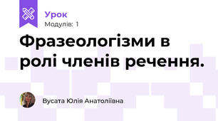 Фразеологізми в ролі членів речення.