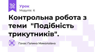 Контрольна робота з теми  "Подібність трикутників".