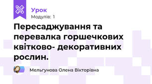 Пересаджування та перевалка горшечкових квітково- декоративних рослин.