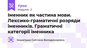 Іменник як частина мови. Лексико-граматичні розряди іменників. Граматичні категорії іменника