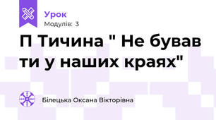 П Тичина " Не бував ти у наших краях"