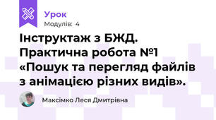 Інструктаж з БЖД. Практична робота №1 «Пошук та перегляд файлів з анімацією різних видів».