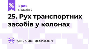 25. Рух транспортних засобів у колонах