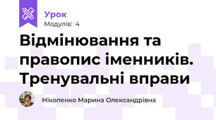 Відмінювання та правопис іменників. Тренувальні вправи