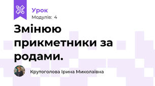 Змінюю прикметники за родами.
