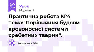 Практична робота №4 Тема:"Порівняння будови кровоносної системи хребетних тварин".
