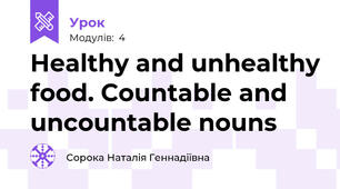 Healthy and unhealthy food. Countable and uncountable nouns