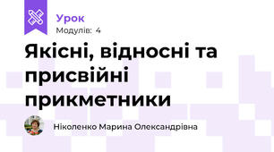 Якісні, відносні та присвійні прикметники