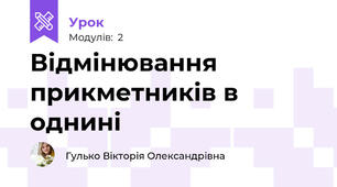Відмінювання прикметників в однині 