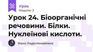Урок 24. Біоорганічні речовини. Білки. Нуклеїнові кислоти. 