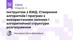 Інструктаж з БЖД. Створення алгоритмів і програм з використанням змінних і алгоритмічної структури розгалуження