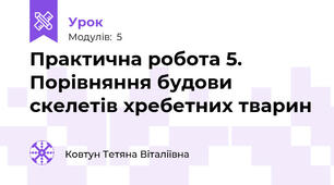 Практична робота 5. Порівняння будови скелетів хребетних тварин