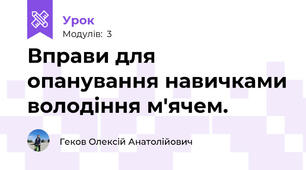 Вправи для опанування навичками володіння м'ячем.