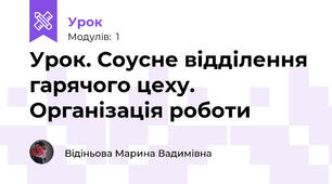 Урок. Соусне відділення гарячого цеху. Організація роботи