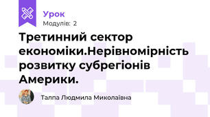 Третинний сектор економіки.Нерівномірність розвитку субрегіонів Америки.