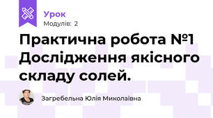 Практична робота №1 Дослідження якісного складу солей.