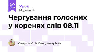 Чергування голосних у коренях слів 08.11