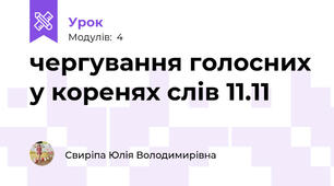 чергування голосних у коренях слів 11.11