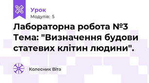 Лабораторна робота №3 Тема: "Визначення будови статевих клітин людини".