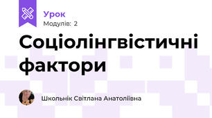 Соціолінгвістичні фактори