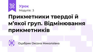 Прикметники твердої й м’якої груп. Відмінювання прикметників