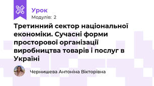 Третинний сектор національної економіки. Сучасні форми просторової організації виробництва товарів і послуг в Україні