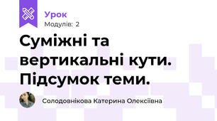 Суміжні та вертикальні кути. Підсумок теми.