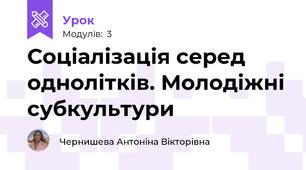 Соціалізація серед однолітків. Молодіжні субкультури