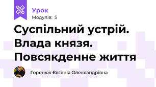 Суспільний устрій. Влада князя. Повсякденне життя