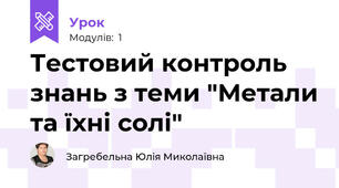 Тестовий контроль знань з теми "Метали та їхні солі"