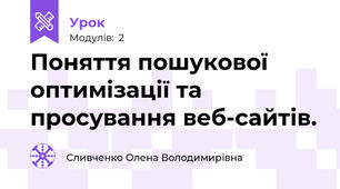 Поняття пошукової оптимізації та просування веб-сайтів.