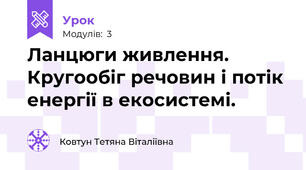Ланцюги живлення. Кругообіг речовин і потік енергії в екосистемі.