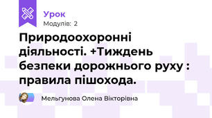 Природоохоронні діяльності. +Тиждень безпеки дорожнього руху : правила пішохода.