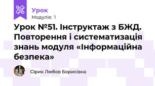 Урок №51. Інструктаж з БЖД. Повторення і систематизація знань модуля «Інформаційна безпека»