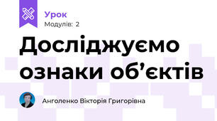 Досліджуємо  ознаки об’єктів
