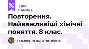 Повторення. Найважливіші хімічні поняття. 8 клас.