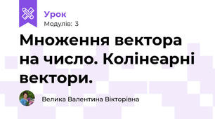 Множення вектора на число. Колінеарні вектори.