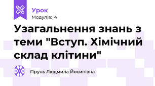 Узагальнення знань з теми "Вступ. Хімічний склад клітини"