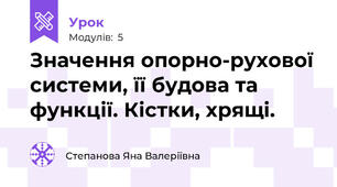 Значення опорно-рухової системи, її будова та функції. Кістки, хрящі.