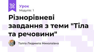 Різнорівневі завдання з теми "Тіла та речовини"