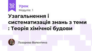 Узагальнення і систематизація знань з теми : Теорія хімічної будови 