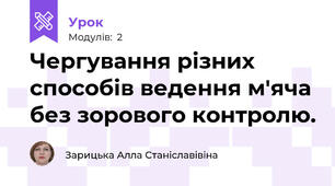 Чергування різних способів ведення м'яча без зорового контролю. 